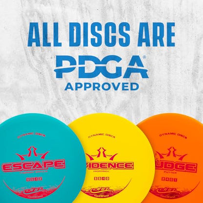 Dynamic Discs Drift Beginner Disc Golf Set | 3 Piece Disc Golf Discs Set | EMAC Judge, Evidence, Escape | Lightweight, Floating Plastic for Longer Flights | 120-130g (Colors May Vary) - size: 3 Pack