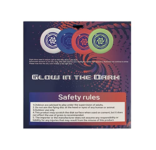 Glow in the Dark Ultimate with Soft Grip Frisbee Disc 175 Grams,10.5 inches Sport Disc, Great for Backyard, Park, Beach, Camping, pet and More - color: Green