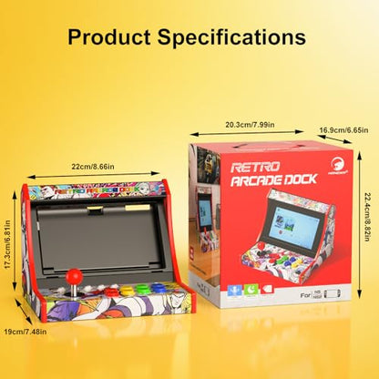 Retro Arcade Machine for Switch/OLED/Switch 2 with Chat C Button ,Red(Screen Not Included) - color: Red