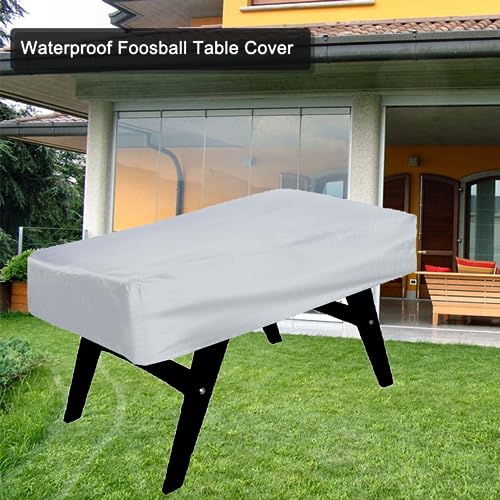 J&C Foosball Table Cover Outdoor Waterproof 420D Soccer Table Cover with Adjustable Buckle Patio Party Game Table Cover for Indoor Foosball Table Anti Sunlight Black - color: silver
