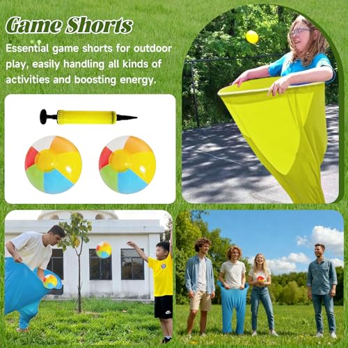 Granny Pants Yard Game, Granny Pants Outdoor Party Game Granny Pants Outdoor Game with Bouncy Balls and Pump Fun Family Reunion & Adult Yard Games for Groups - color: 2 Red+Blue