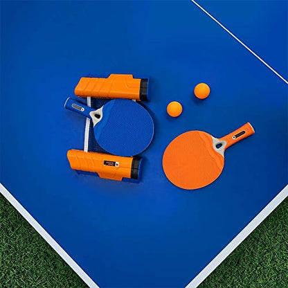 2-Player Outdoor Table Tennis Net Set - Play Table Tennis Almost Anywhere - Indoor/Outdoor Ping Pong Paddles - Retractable Net Fits Tables Up to 2” Thick & 6’ Long