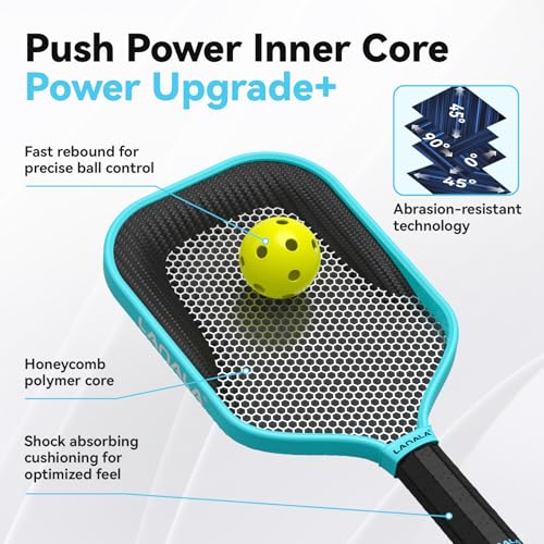 Pickleball Paddle, Raw Carbon Fiber T700 Abrasion-Resistant Surface, 16MM Polypropylene Honeycomb core, USAPA Approved, High Grit,The Pickleball Paddle Designed for Control Spin & Consistency