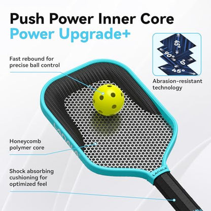 Pickleball Paddle, Raw Carbon Fiber T700 Abrasion-Resistant Surface, 16MM Polypropylene Honeycomb core, USAPA Approved, High Grit,The Pickleball Paddle Designed for Control Spin & Consistency