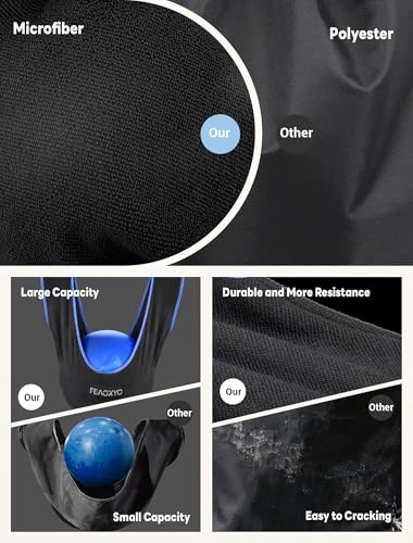 Bowling Ball Polisher Bag, Thickened Microfiber Bowling Seesaw Towel for Bowlers, Large Washable Ball Cleaner Bag, Bowling Shammy Seesaw