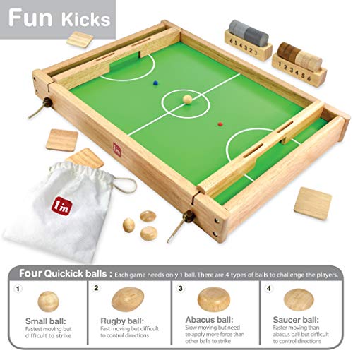 Big Flick n Kick: Wooden Multi Tabletop Indoor Portable Board Games for Kids and Family - style: FLICK n KICK Deluxe
