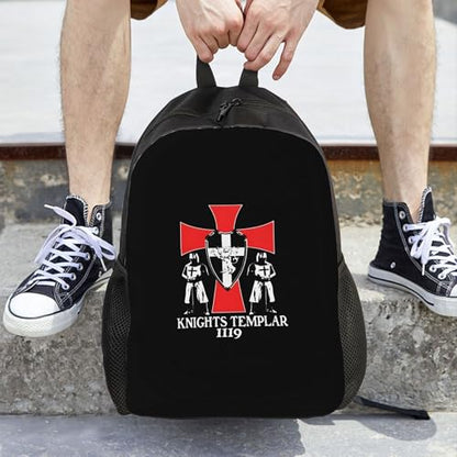 Knights Templar 1119 Crusader Deus Backpacks For Men Women Book Bag Travel Hiking Camping Work Lightweight - color: Ye15