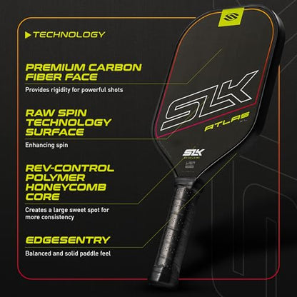 Selkirk Sport SLK Atlas Pickleball Paddle | Carbon Fiber Honeycomb - color: Red, size: XL (Elongated Shape)