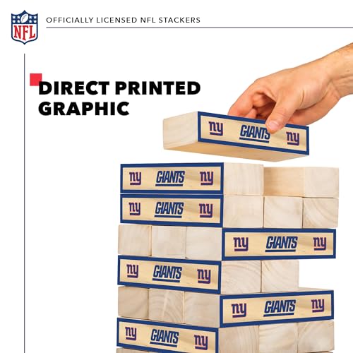 Wild Sports NFL Giant Stacking Wooden Blocks – Tumbling Tower Classic Family Game Stacks – Great Gift for Any Football Fan! - color: New York Giants