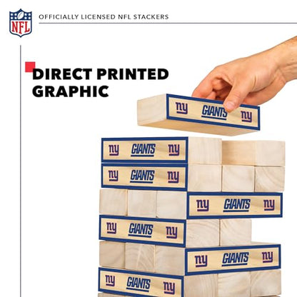 Wild Sports NFL Giant Stacking Wooden Blocks – Tumbling Tower Classic Family Game Stacks – Great Gift for Any Football Fan! - color: New York Giants