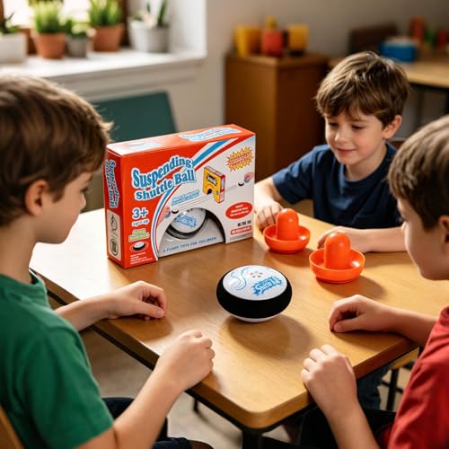 Air Hockey Hover Puck - Hover Puck Game, Desktop Air Hockey Game, Floating Hovers with 2 Red Sliders | Electric Board Interactive Toy Gift for Children and Adults Family Outdoor School Party