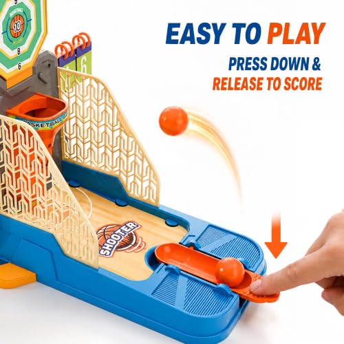 iPlay, iLearn Kids Tabletop Basketball Toy, Battle Board Game Age 3-5 6-8 | Desktop Shooting Ball Dartboard Toys, Fun Famliy Party Target Dart Game, Cool Birthday Gifts for 4-7 8-12 Yr Child Boy Girl