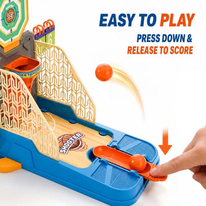 iPlay, iLearn Kids Tabletop Basketball Toy, Battle Board Game Age 3-5 6-8 | Desktop Shooting Ball Dartboard Toys, Fun Famliy Party Target Dart Game, Cool Birthday Gifts for 4-7 8-12 Yr Child Boy Girl