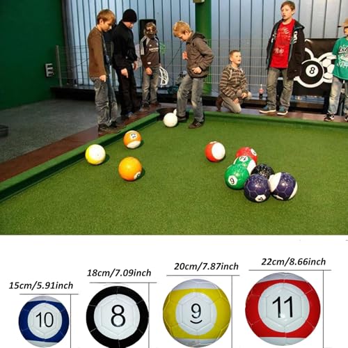 16Pcs Football Billiards Ball Set, PU Leather Soccer Snooker Balls for Inflatable Billiards Game, Pool Kick Billiards Set Table Games for Adult Outdoor Entertainment - size: 22cm/8.66inch