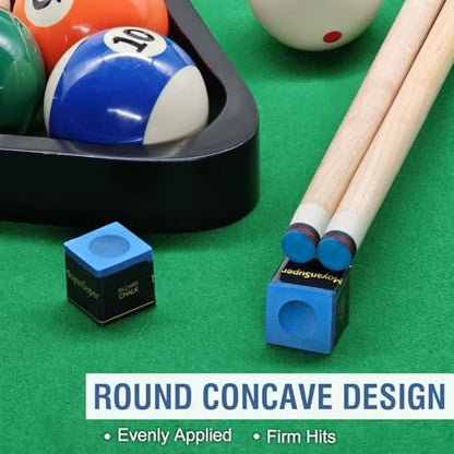 12-Piece Pool Cue Chalk Set Cube Chalk for Pool Cue Billiards Table Accessories with Storage Box,Blue