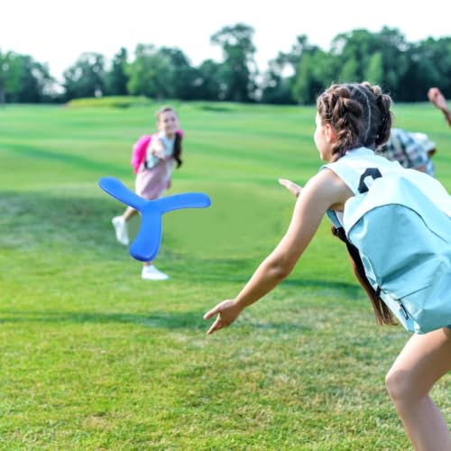 Blue Eva Boomerang Flying and Teenagers, Thick Soft Outdoor Sports Recreation Plaything for Outdoor Activities and Fun Throw and Catch Games