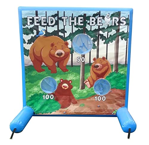 TentandTable Replacement Air Frame Game Panel | Ball and Bean Bag Toss Panel with Net | Use with Air Frame Game | for Backyards, Carnivals, Schools, Birthday Parties - color: Feed The Bears