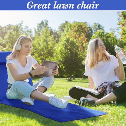 Beeveer 4 Pack Beach Lounge Chaise Chairs with 2 Folding Side Tables Portable Tanning Chair 5 Position Adjustable Lightweight for Sunbathing, Outdoor Yard, Lawn,Camping(Deep Blue)