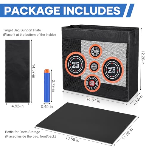 Pokiiulk 300 Darts Fits for Nerf Elite Blasters, Compatible with Disruptor, Strongarm etc. Elite Blasters, with a Target Fits for Nerf Blasters, Blue, 0.4in - color: 300 DARTS & TARGET