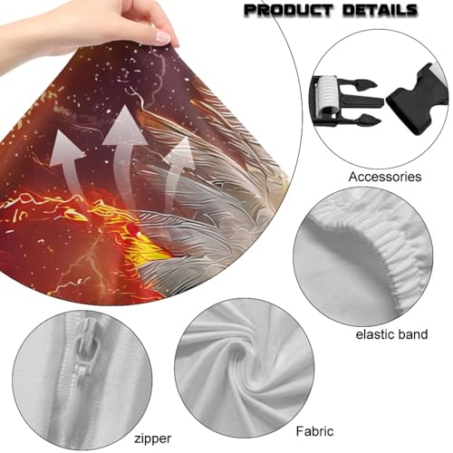 Eagle Print 4Pcs Gaming Chair Cover Set Dust-Proof Stretchable Computer Office Chair Cover with Armrest Covers Universal Fit for Desk/Swivel/Rotating Chairs Protector Machine Washable - color: Orange - Eagle