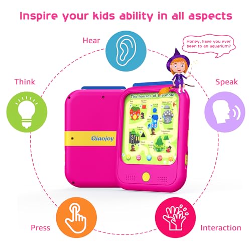 Kids Learning Tablet Educational Learning Pad for Toddlers 2-5 to Learn Alphabets, Numbers, Foods, Time, Music, Vehicles, Tablet Toy for Toddlers Ages 2 3 4 5 6 Years Old - style: Upgrade Version（20 lesson pages pink）