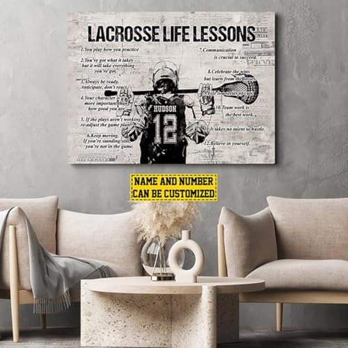Personalized Lacrosse Life Lessons Canvas, Custom Lacrosse Poster Print, Motivational Lacrosse Gift For Boys, Men, Lacrosse Players - color: Design 11