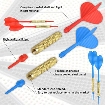 ONE80 Dartboard 18' Plastic Board with 12 Soft Tip Darts, 20 Extra Tips, Mounting Kit - style: S Dartboard I