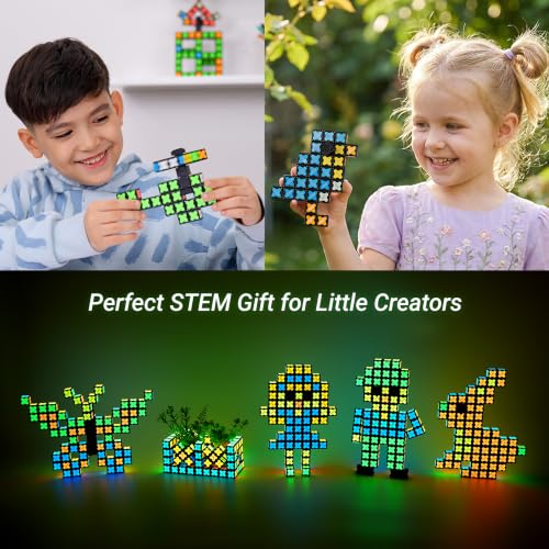 TOSY Magnet Cube 4x4 - 560 Magnets, 70 Blocks, 8 in 1 Toy: Puzzle Cube Game, Creative Building Blocks, Transformable Fidget Spinner, Infinity Cube, Magnet Tiles, UV Flashlight, Glowing STEM/STEAM Toy - color: Cube 4x4x4