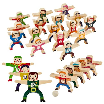 HELLO PAPAYA Wooden Stacking Toys 16Pcs Balancing Building Blocks Game,Circus Hercules Acrobatic Troupe Interlock Toy,for 3 4 5 6 Years Old Kids Adults Toddler Puzzle Toys