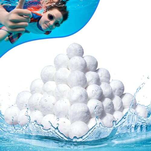 1.5 lbs Pool Filter Balls for Sand Filter, Reusable Pool Fiber Filter Balls Replace 55lbs Pool Filter Sand，Efficient Pool Filter Media Balls for Filter Pump, Pool Cleaning (1.54 Lbs) - color: 1.54 Lbs