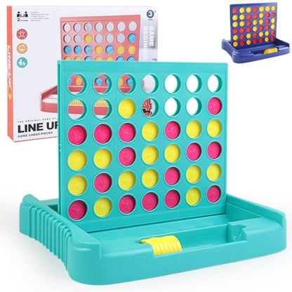 4 in a Row Connect Game, Travel Board Games for Kids Adults, Get 4 in a Row to Win - 9 x 7.4 inches (Green) - color: Green