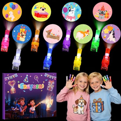 36 Pack Puppy Party Favors LED Finger Lights, Glow in the Dark Dog Birthday Pinata Party Supplies, Goodie Bag Stuffers Classroom Treasure Box Prizes for Kids - style: puppy birth