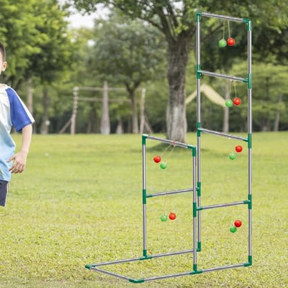 6 Pairs Toss Balls Ladder Toss Game Set Tossing Game Outdoor Indoor Game Portable Sturdy PP Material Suitable for Kids Adults Lawn Parties