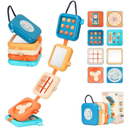 Busy Board for 1 Year Old, Travel Toys for Toddler 1-3 on Plane Car, Montessori Busy Board Busy Cube, Toys for 1 Year Old Boy Girl, Easter Basket Stuffers for Toddler