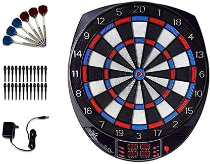 Electronic Dart Board, Electronic Dartboard, Classic Darts for 16 Players, Darts Game with LED Display, Including 6 Soft Darts and 24 Dart Heads for Indoor and Outdoor