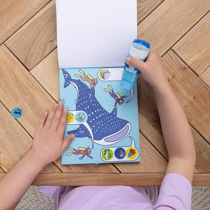 Melissa & Doug Sticker Wow!™ 24-Page Activity Pad and Sticker Stamper, 300 Stickers, Arts and Crafts Fidget Toy Collectible Character – Shark - for Kids Ages 3+ - FSC Certified - color: Shark, size: Single