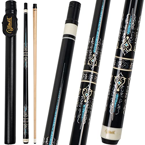 Billmart Pool Cue Stick, Low Deflection Shaft Billiard Cue Sticks with Hard Case, Pool Table Sticks Queue, 19-21 oz Pool Que - color: Black, size: 20 oz