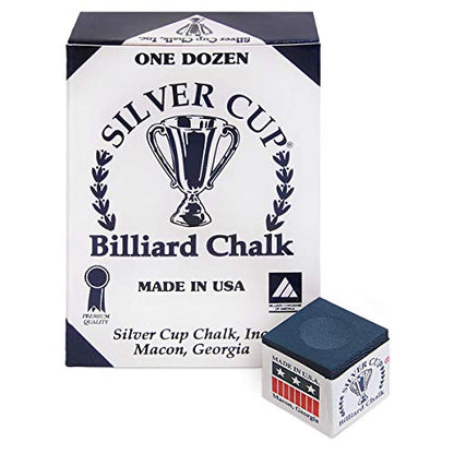 Silver Cup Billiard CHALK - ONE DOZEN - color: Navy Blue