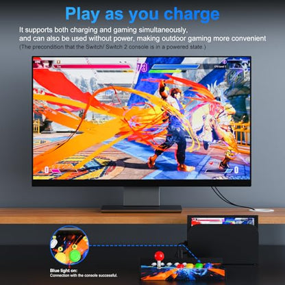 Retro Arcade Machine for Switch/OLED/Switch 2 with Screenshot Icon Button, Orange and Blue (Screen Not Included) - color: Orange and Blue