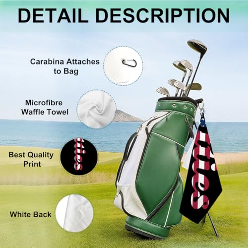Funny Titties Microfiber Towel, Premium Golf Towel with Clip, Ideal Golf Accessory Gifts for Men Women Golfer Grandpa Mom Dad, Birthday Retirement Gifts for GolfFans Golfs Lover, 16x24 Inch - color: Titties American Flag