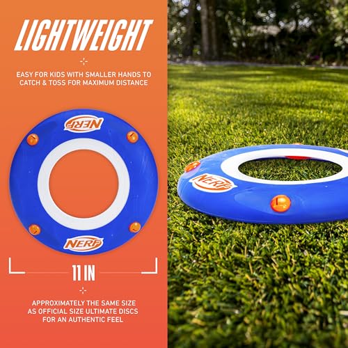 Nerf Kids Soft Flying Disc - Sonic Slinger Indoor + Outdoor Flying Disc Toy for Kids - 11" Inch - Super Lightweight Construction for Indoor + Outdoor Use - Howls When Thrown