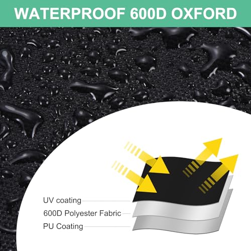 PATIKIL Folding Table Tennis Table Cover, 65'' x 28'' x 73'' Table Tennis Cover 600D Oxford Waterproof Foldable Table Cover with Storage Bag & Zipper for Outdoor Indoor, Black