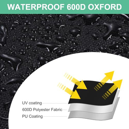 PATIKIL Folding Table Tennis Table Cover, 65'' x 28'' x 73'' Table Tennis Cover 600D Oxford Waterproof Foldable Table Cover with Storage Bag & Zipper for Outdoor Indoor, Black