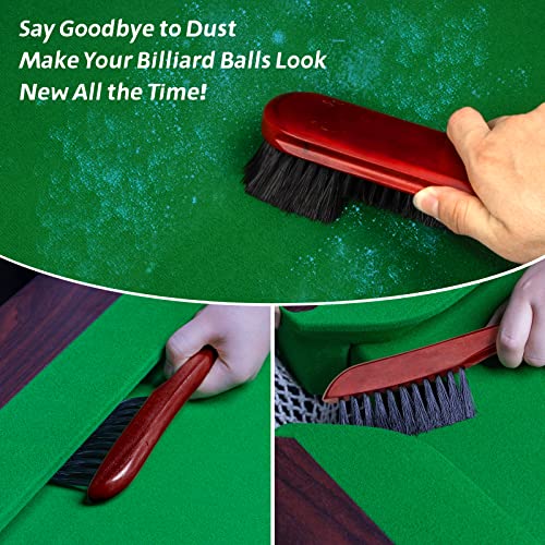 Adhafera Pool Table Brush Cleaner Kit, Brush Made of Pure Solid Wood and Nylon Bristle, Snooker Accessories for Snooker Table - color: Burgundy-4-tool