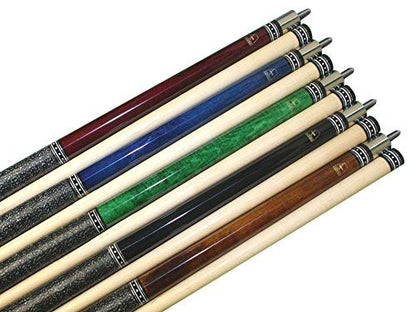 ASKA Set of 5 Pool Cue Sticks 58", 2-Piece Construction, 5/16x18 Joint, Hard Rock Canadian Maple, 13mm Hard Glued On Tip, Mixed Weights and Colors, Choice of Style - style: L9