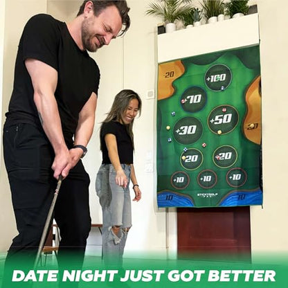 Golf Game for Adults Outdoor Indoor - Backyard Chipping Set with Sticky Balls - Family Entertainment Multi-Player Action - Friend and Party Activity - Gift for Golfers - style: StickyGolf (with club)