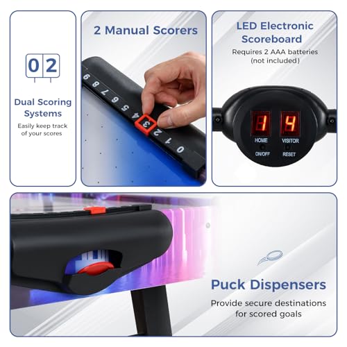 Goplus 56 Inch Air Hockey Table, Air Hockey Arcade Game Table with Digital LED Scoreboard, Powerful 12V Motor, 2 Pucks, 2 Pushers for Home, Office, Game Room