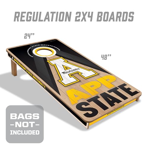 YouTheFan NCAA 2' x 4' Slogan Series Professional Wood Cornhole Game - color: Appalachian State Mountaineers