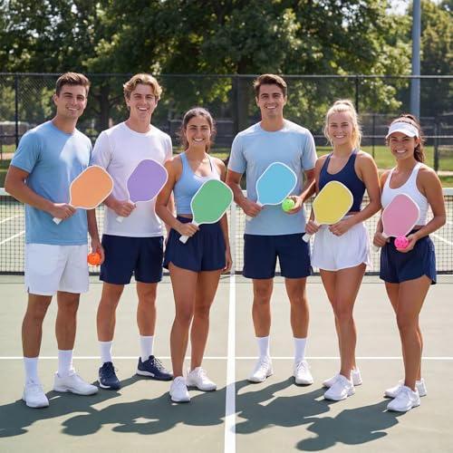Wood Paddleball Racket Set PE Equipment for Elementary School Paddle Ball Racket with Non Slip Grip Physical Education Class Equipment for Men Women - size: Macaron