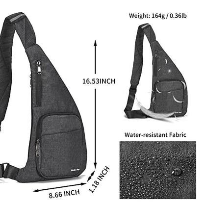 Seoky Rop Waterproof Sling Bag Crossbody Bag for Men Women Slim Hidden Anti-Thief Travel Personal Pocket Dark Grey - color: Dark Grey-2